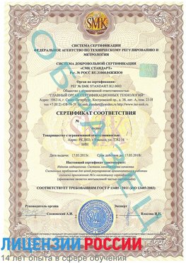 Образец сертификата соответствия Сочи Сертификат ISO 13485